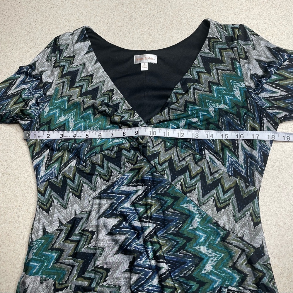 Monroe & Main Dress Zig Zag Long Sleeve Maxi Length Size 8 - Picture 11 of 13